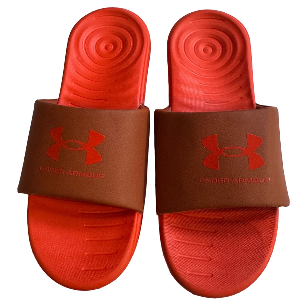 Under Armour Orange Slides Sandals Men Size 8